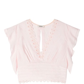 Floral Jacquard Cropped Top