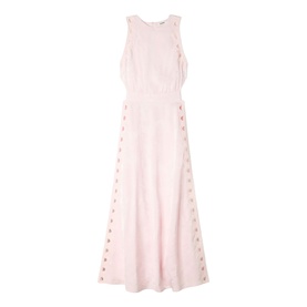 Floral Jacquard Openwork Flared Dress