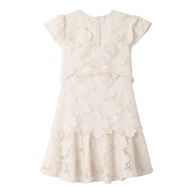 Floral Lace Mini Flared Dress