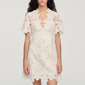 Floral Lace Mini Flared Dress