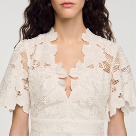 Floral Lace Mini Flared Dress