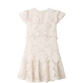 Floral Lace Mini Flared Dress