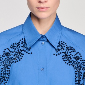 Embroidered Asymmetric Shirt