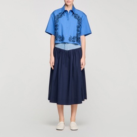 Embroidered Asymmetric Shirt