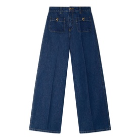 Patch Pocket Straight Leg Jeans