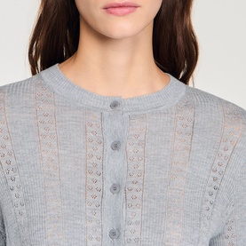 Pointelle Knit Cardigan