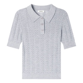 Pointelle Polo Sweater