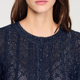 Cropped Strass Knitted Cardigan
