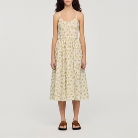 Floral Belted Flared Dress