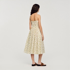 Floral Belted Flared Dress