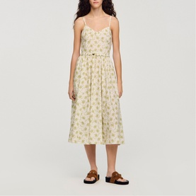 Floral Belted Flared Dress