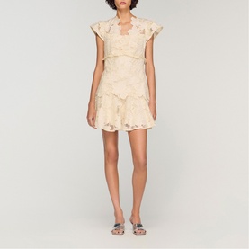 Floral Guipure Mini Dress