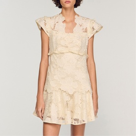 Floral Guipure Mini Dress