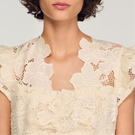 Floral Guipure Mini Dress