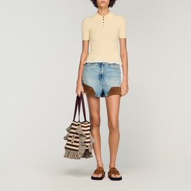 Ruffle Logo Tote Bag