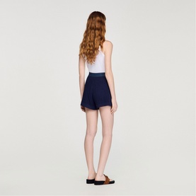 Crochet Denim Trim Shorts