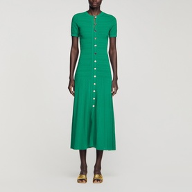 Button Front Knitted Dress