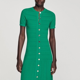 Button Front Knitted Dress