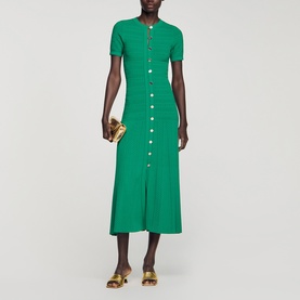 Button Front Knitted Dress
