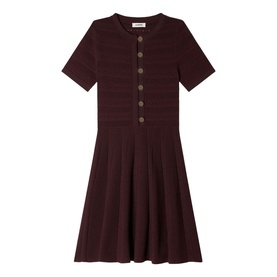 Floral Knitted Mini Flared Dress