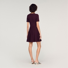 Floral Knitted Mini Flared Dress