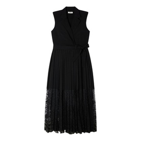 Notched Collar Wrap Dress