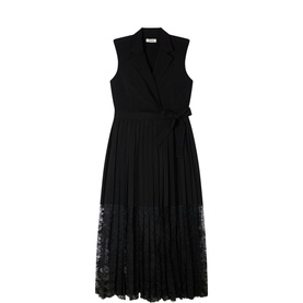 Notched Collar Wrap Dress
