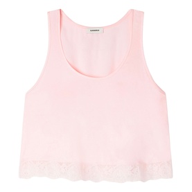 Logo Lace Trim Tank Top