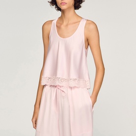 Logo Lace Trim Tank Top