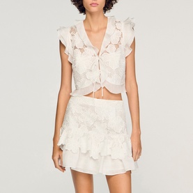 Guipure Lace Crop Top