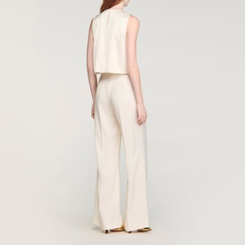 Satin Bow Cropped Blouse