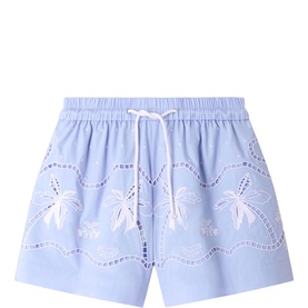 Embroidered Drawstring Shorts