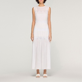 Lace Trim Flared Dress