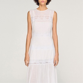 Lace Trim Flared Dress