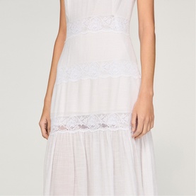 Lace Trim Flared Dress