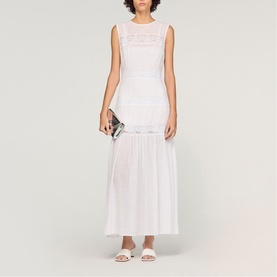Lace Trim Flared Dress