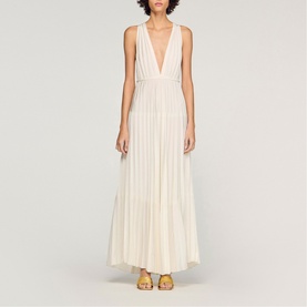 Pleated Plunge Dress