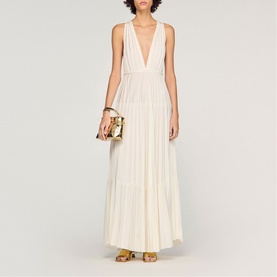 Pleated Plunge Dress