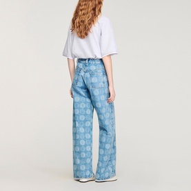Floral High-Rise Wide Leg Jeans