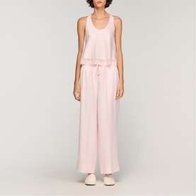 Logo Drawstring Wide-Leg Trousers