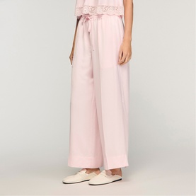 Logo Drawstring Wide-Leg Trousers