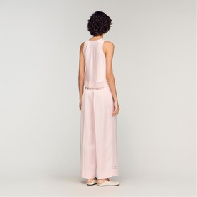 Logo Drawstring Wide-Leg Trousers