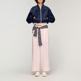 Logo Drawstring Wide-Leg Trousers
