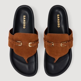 Suede Buckle Sandals