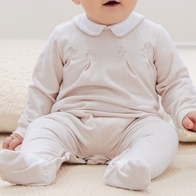 Lenny Embroidered Babygrow Two-Piece Set
