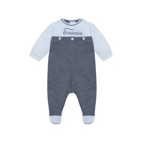 Lincoln Striped Train Onesie Babygrow