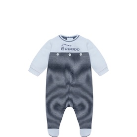 Lincoln Striped Train Onesie Babygrow
