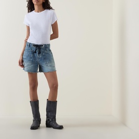 Moxie Drawstring Denim Shorts