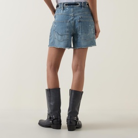 Moxie Drawstring Denim Shorts