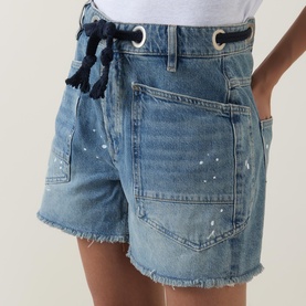 Moxie Drawstring Denim Shorts